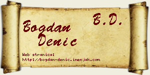Bogdan Denić vizit kartica
